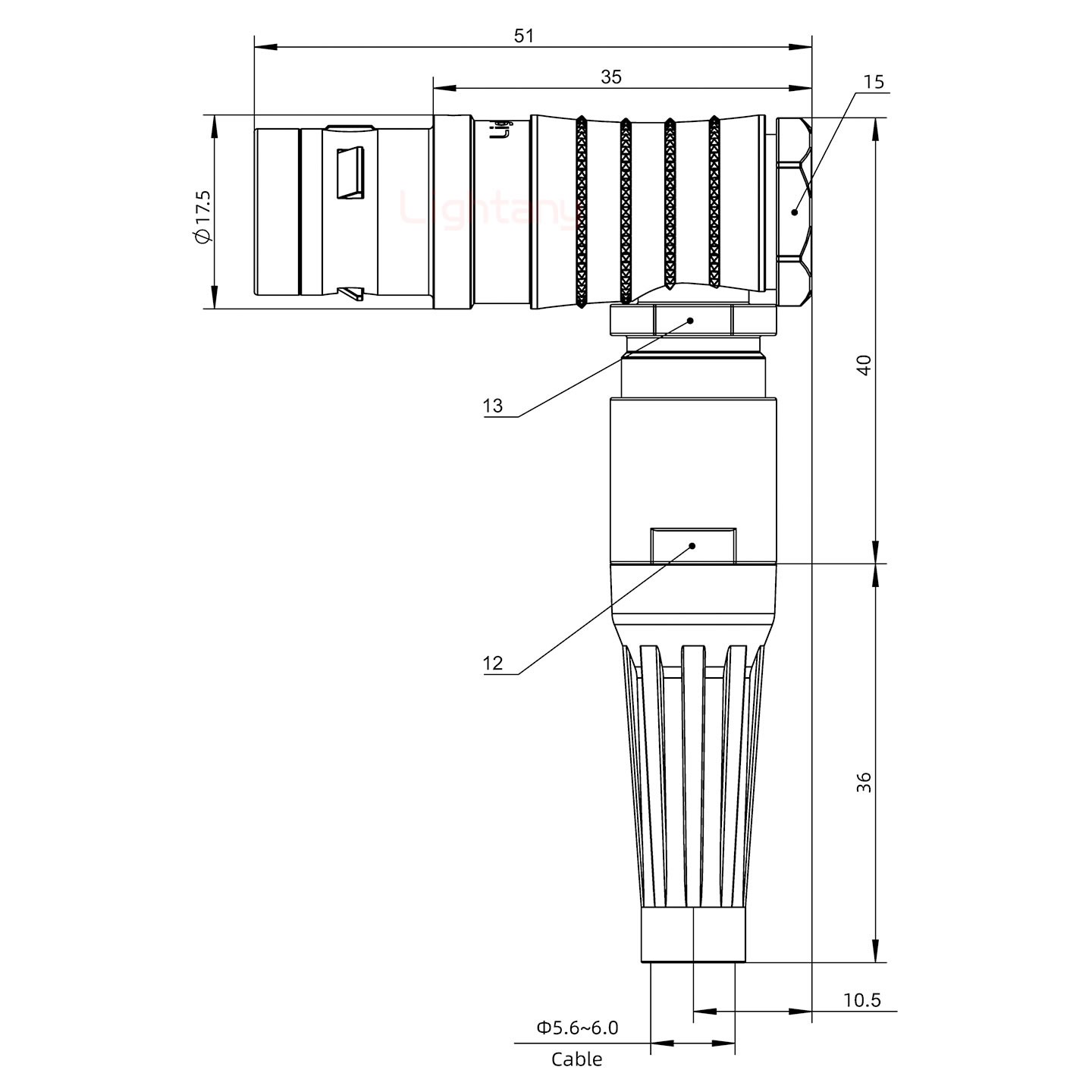 FHG.2K.018.CLAC60Z推拉自锁带护套弯式插头