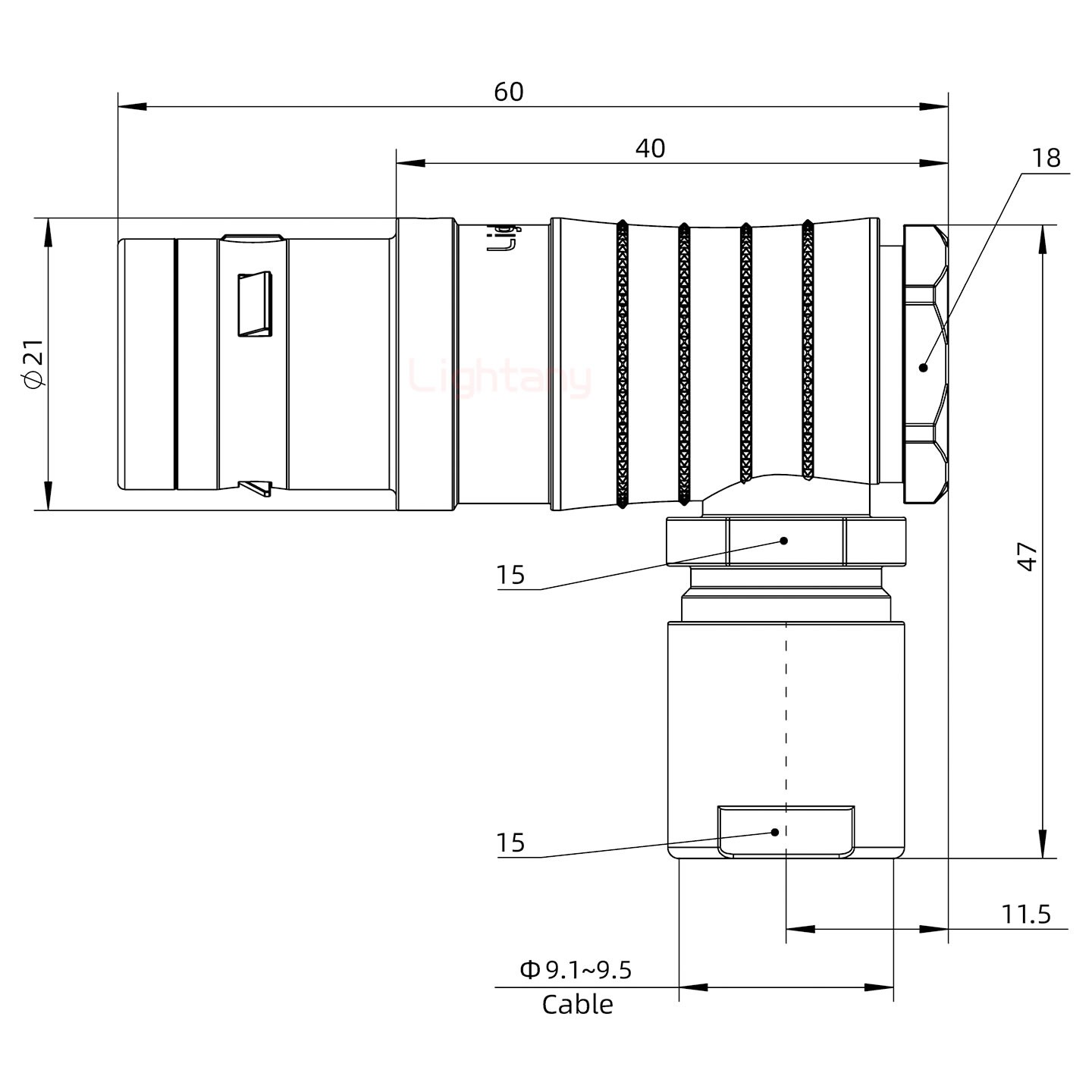 FHG.3K.020.CLAC95推拉自锁弯式插头