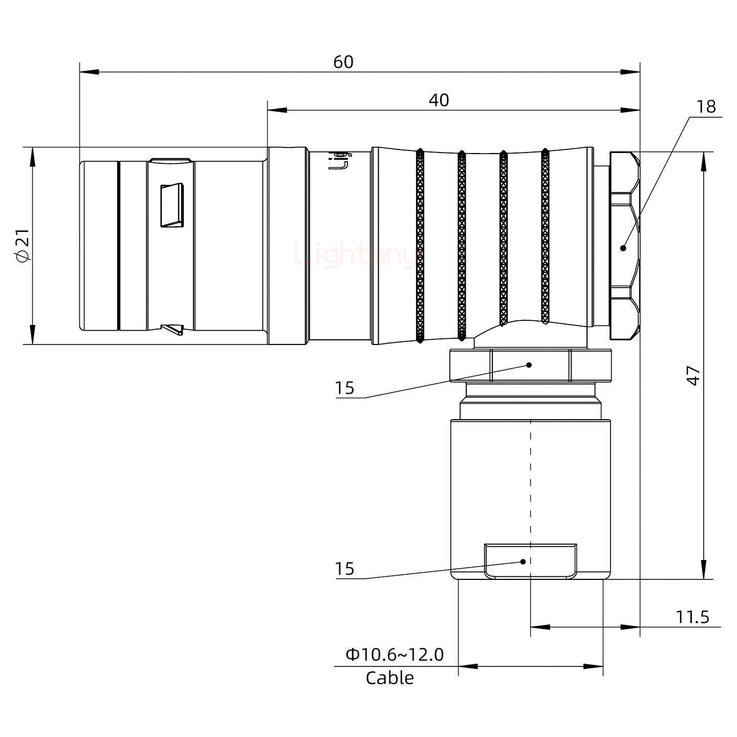 FHG.3K.022.CLAK11推拉自锁弯式插头