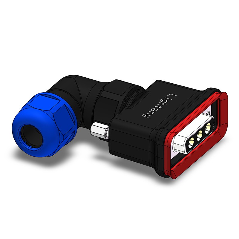 3W3母头焊线+防水弯接头/线径5~11mm/大电流40A