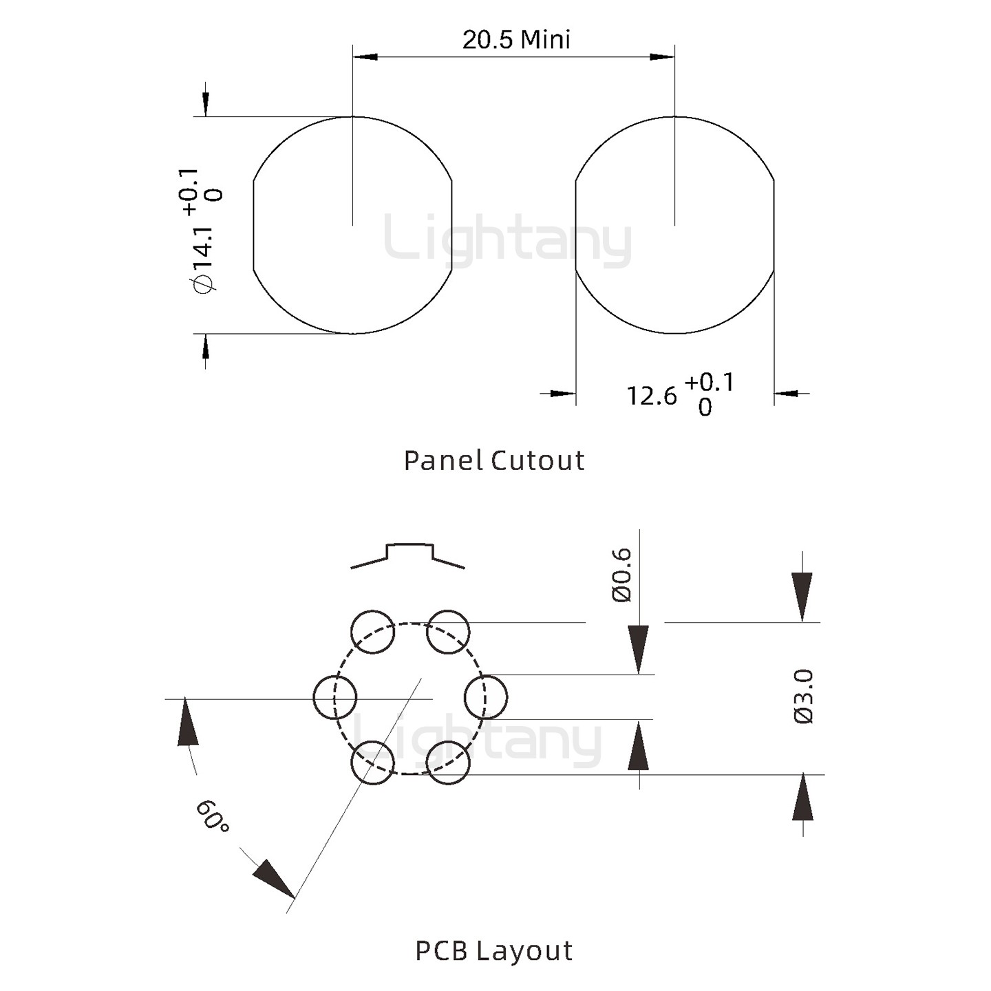 EEG.0K.006.CLN推拉自锁前螺母插座 PCB直插板