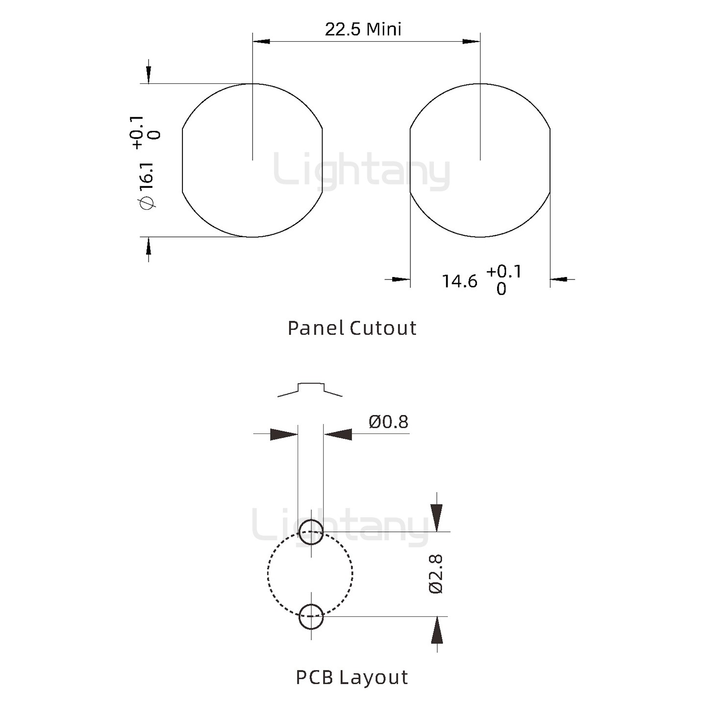 EEG.1K.002.CLN推拉自锁前螺母插座 PCB直插板