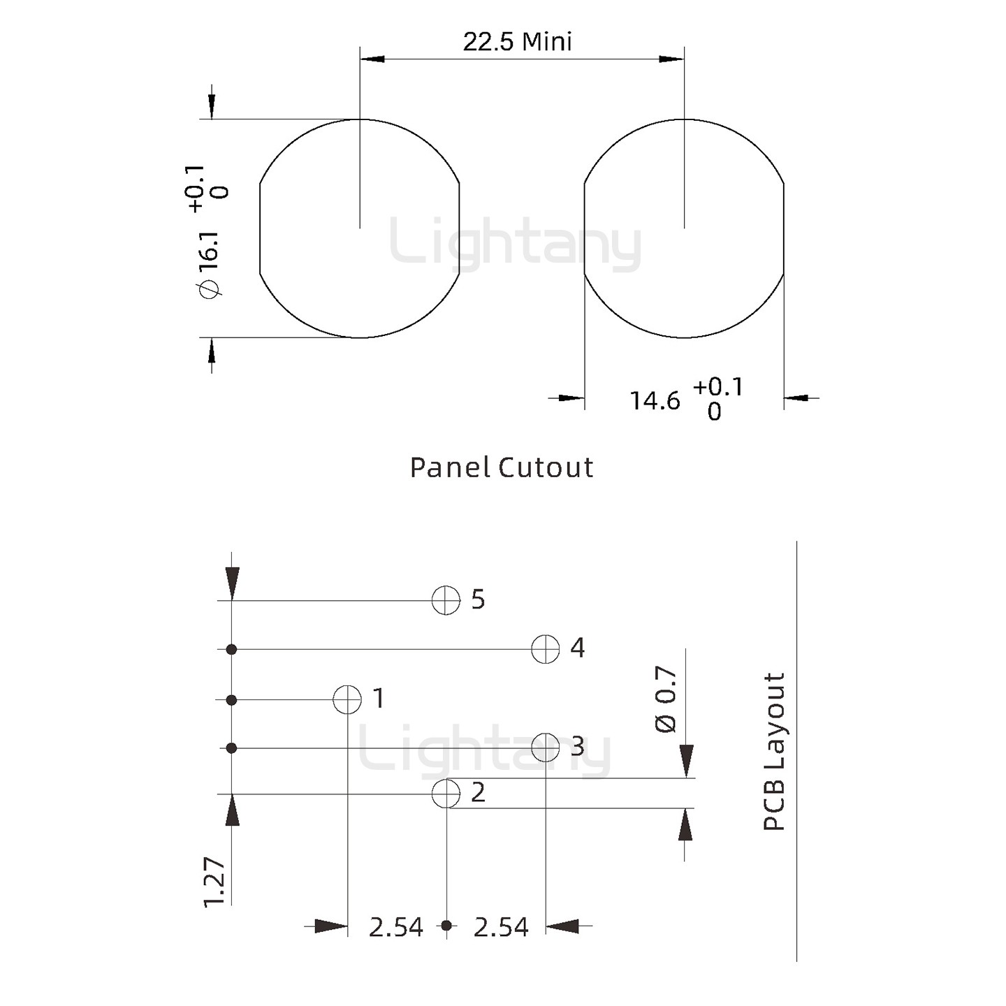 EEG.1K.005.CLV推拉自锁前螺母插座 PCB弯插板