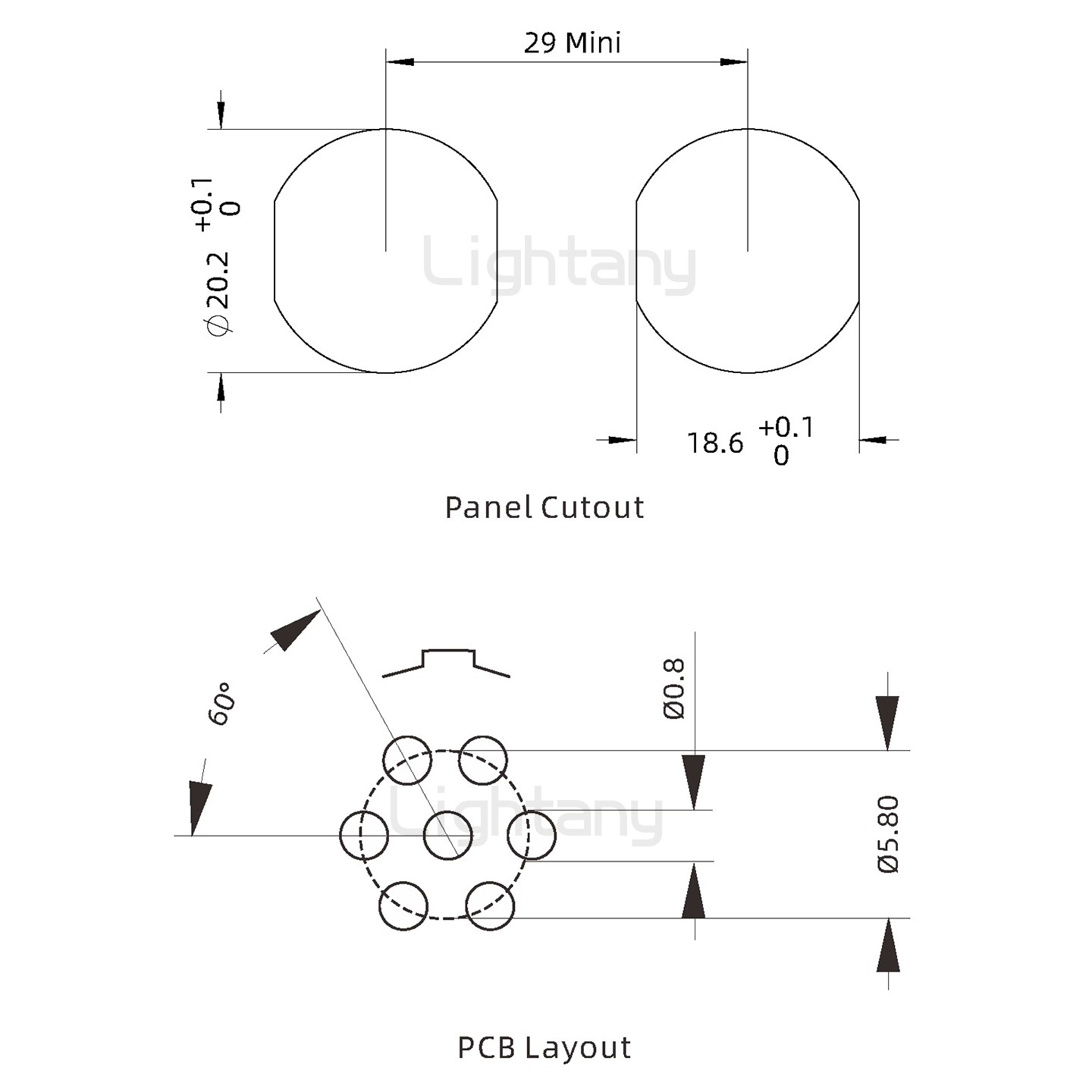 EEG.2K.007.CLN推拉自锁前螺母插座 PCB直插板