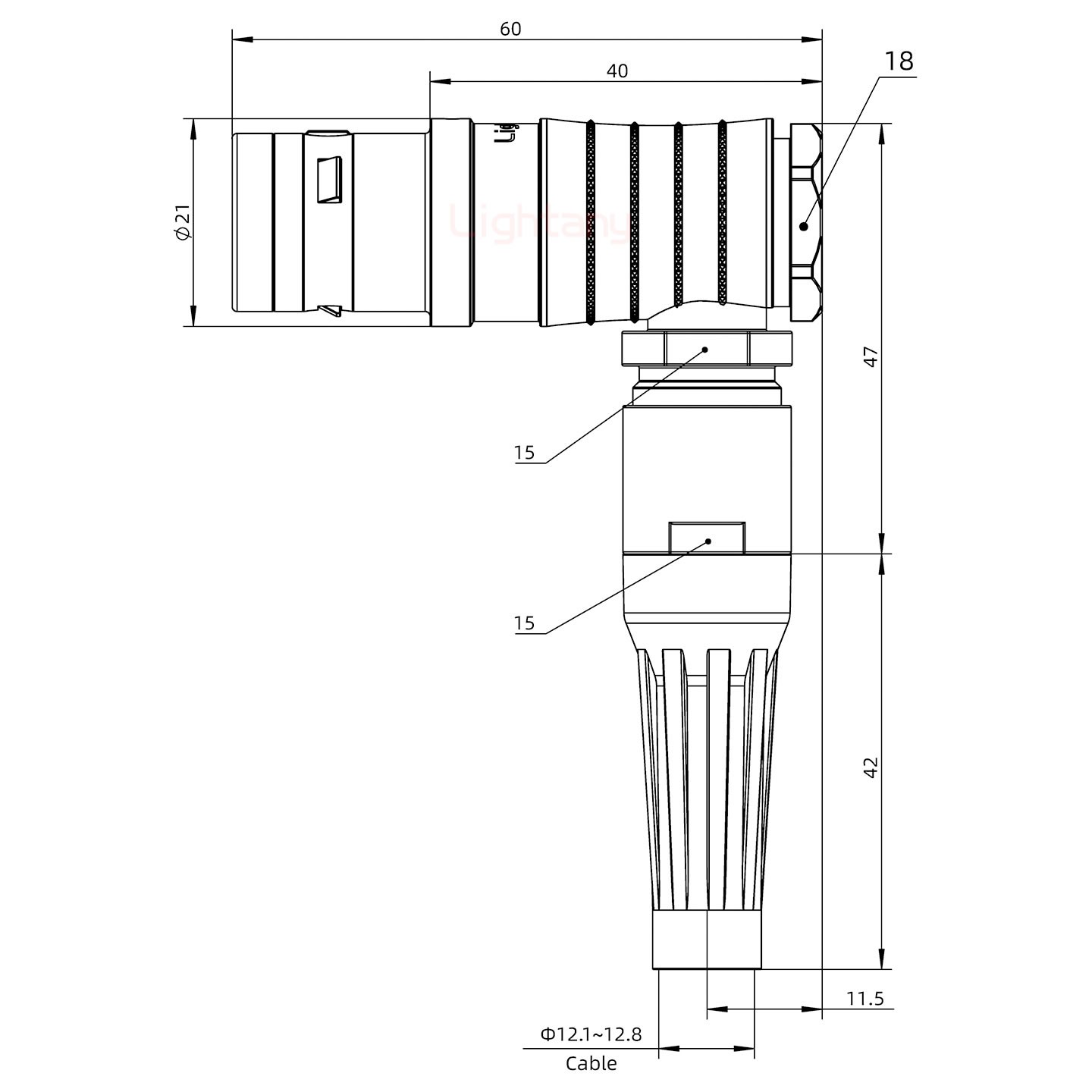 FHG.3K.003.CLAK12Z推拉自锁带护套弯式插头