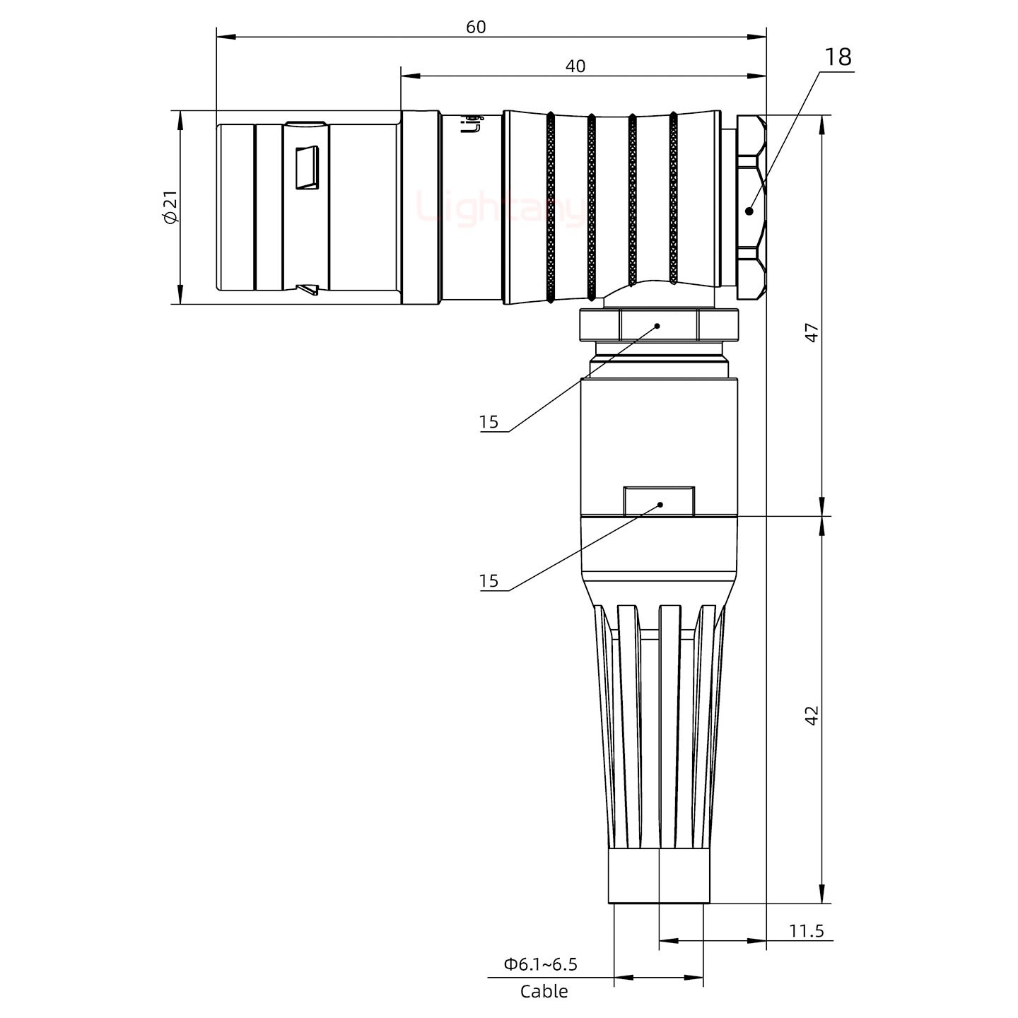 FHG.3K.004.CLAC65Z推拉自锁带护套弯式插头