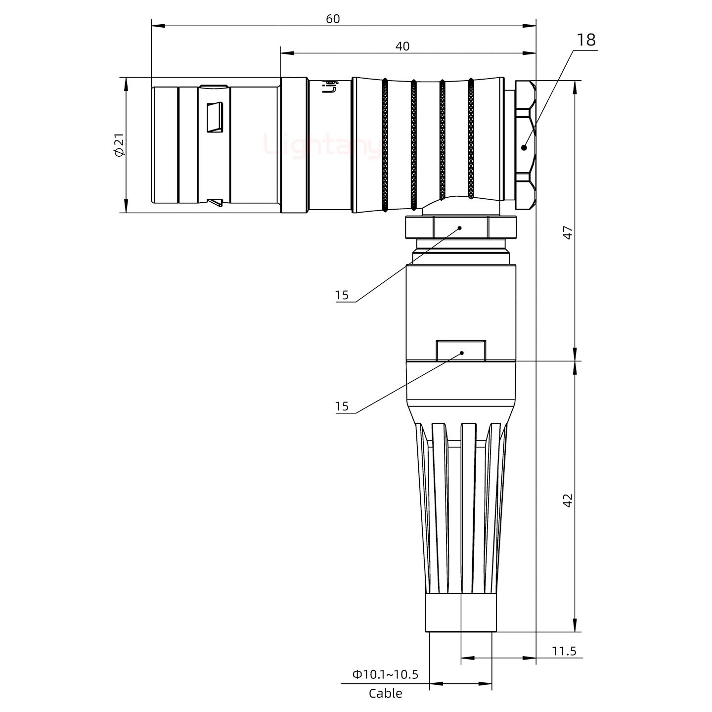FHG.3K.005.CLAC11Z推拉自锁带护套弯式插头