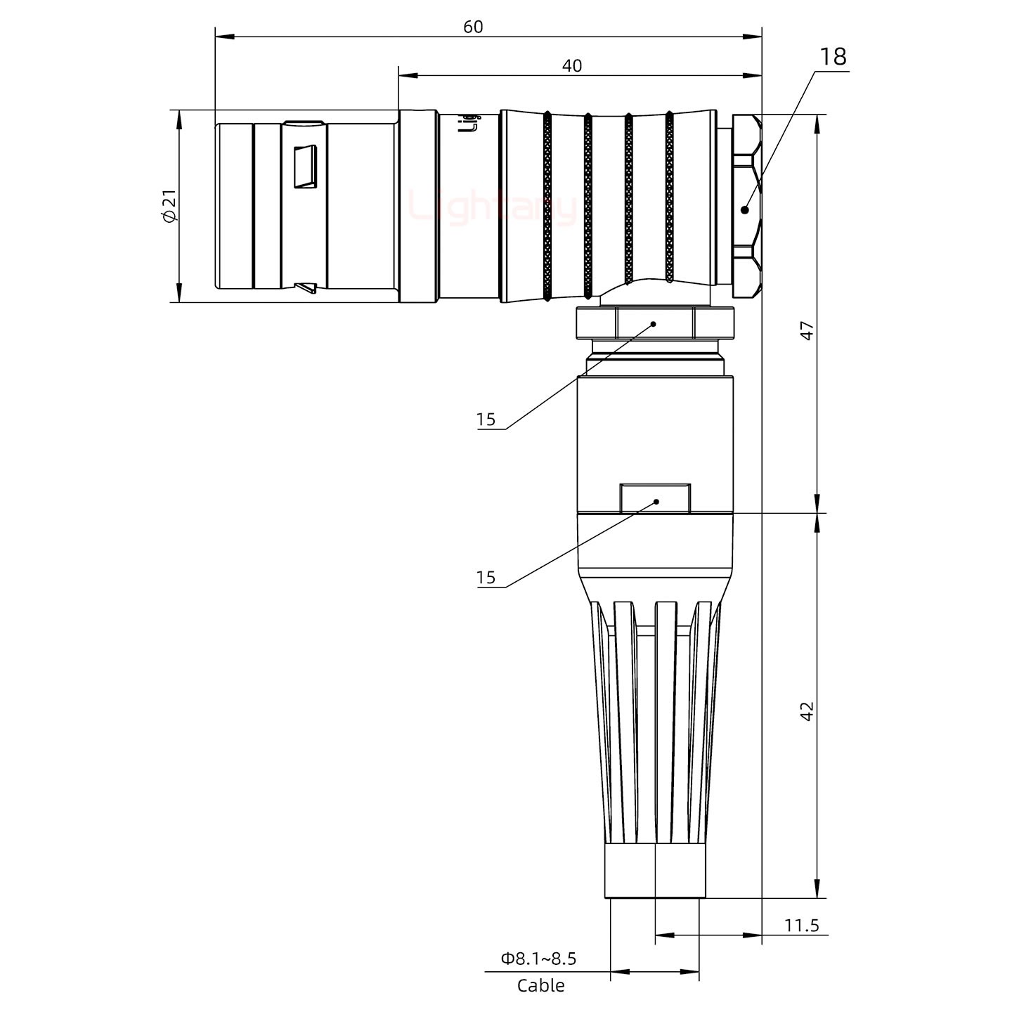 FHG.3K.005.CLAC85Z推拉自锁带护套弯式插头