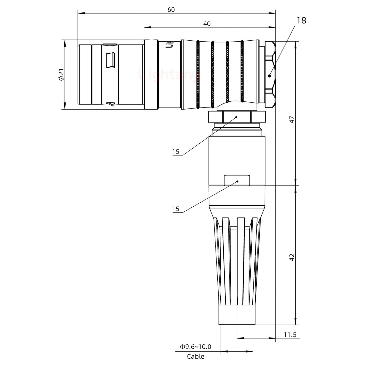 FHG.3K.014.CLAC10Z推拉自锁带护套弯式插头